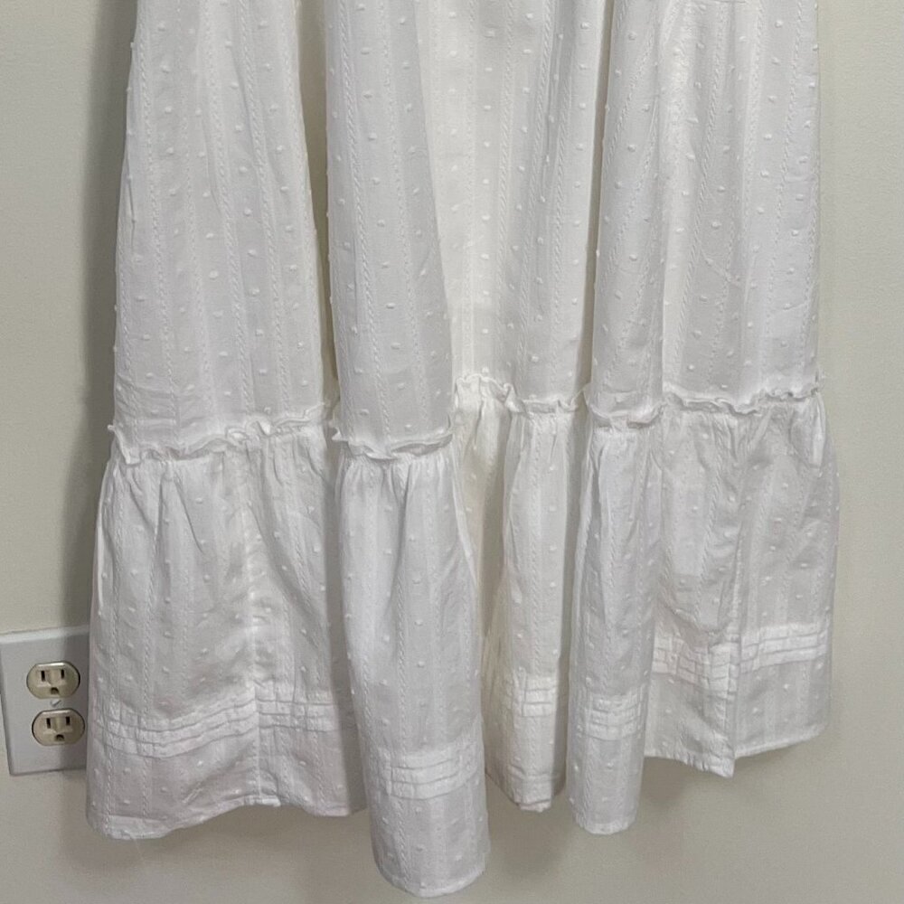 Nautica Womens Tiered Sleeveless Ruffle Midi Dress in Bright White Size L - Picture 7 of 12